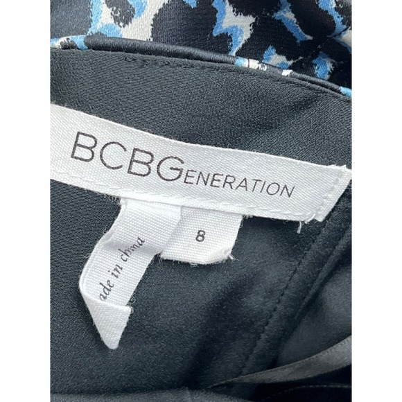 BCBGeneration Womens Size 8 Black Blue Dress Strapless Ruffle Corset - Picture 9 of 9